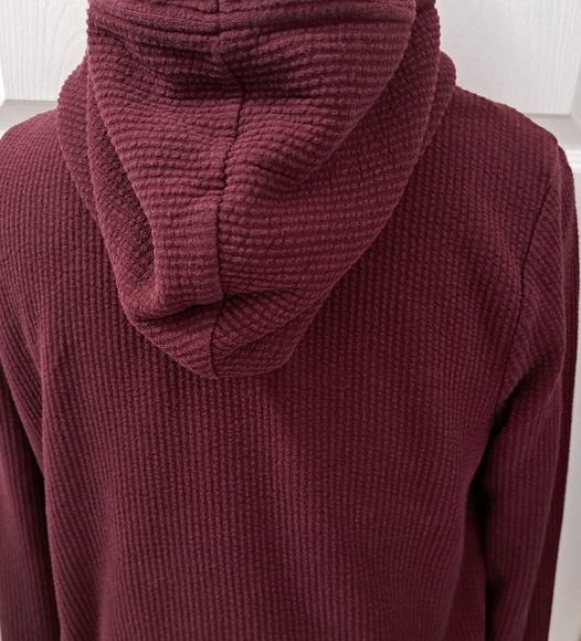 Old Navy Maroon Ribbed Hoodie   Size S - Picture 5 of 12